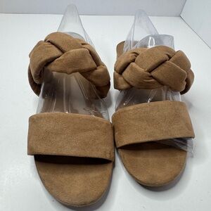 Circle By Sam Edelman Women’s Braided Strap Slide Sandals - Tan Size 6.5